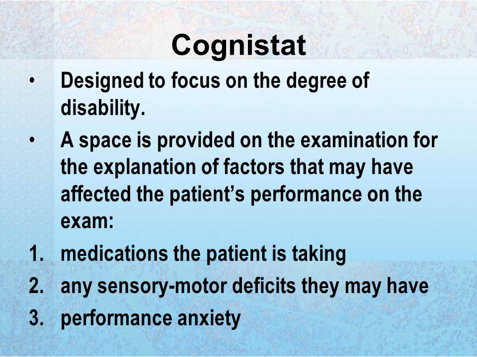 Cognistat