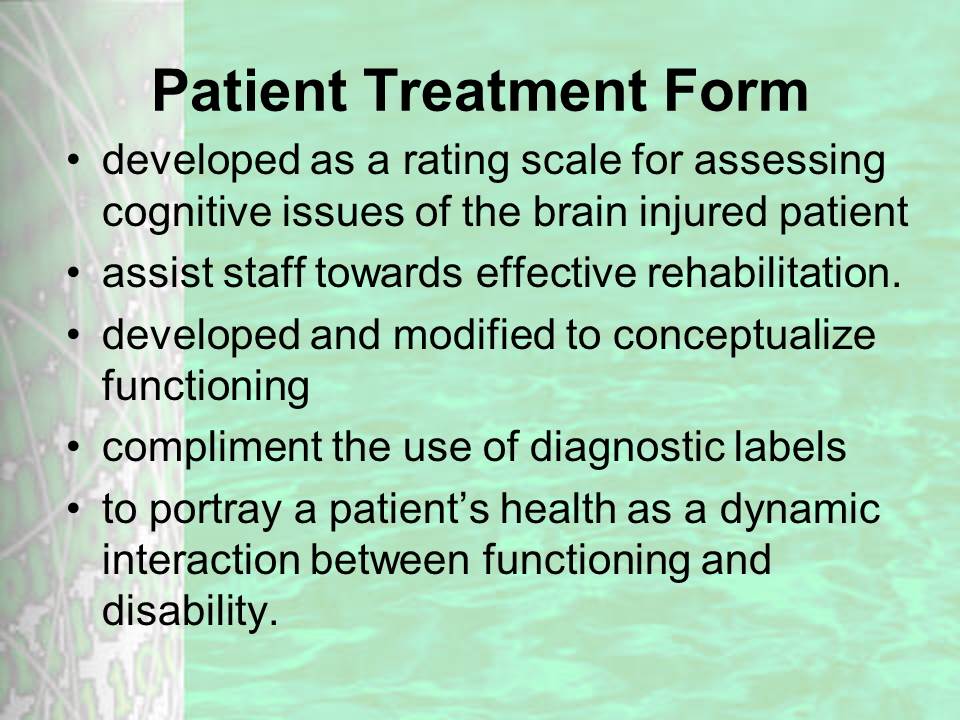 Patient Treatment Form