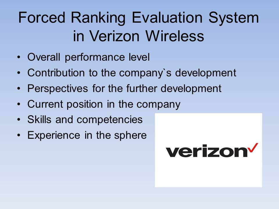 Forced Ranking Evaluation System in Verizon Wireless