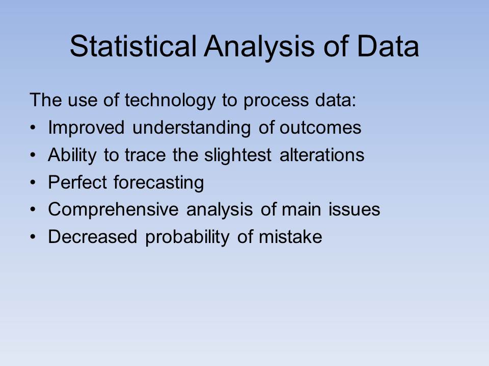 Statistical Analysis of Data