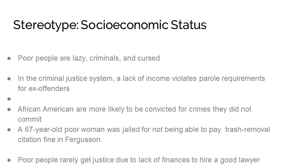 Stereotype: Socioeconomic Status
