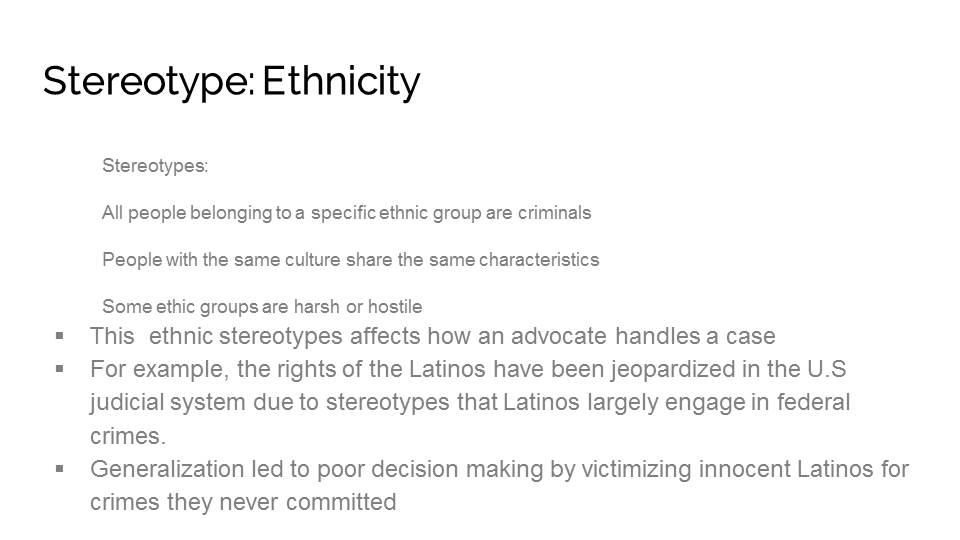 Stereotype: Ethnicity