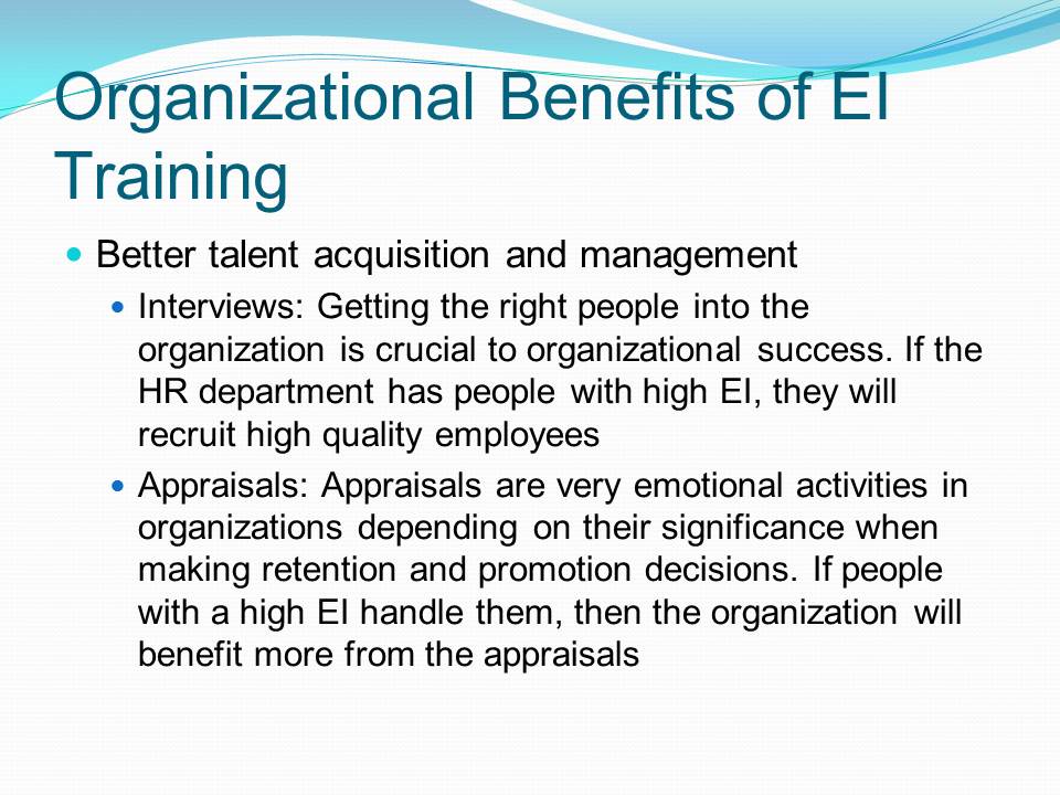 Organizational Benefits of EI Training