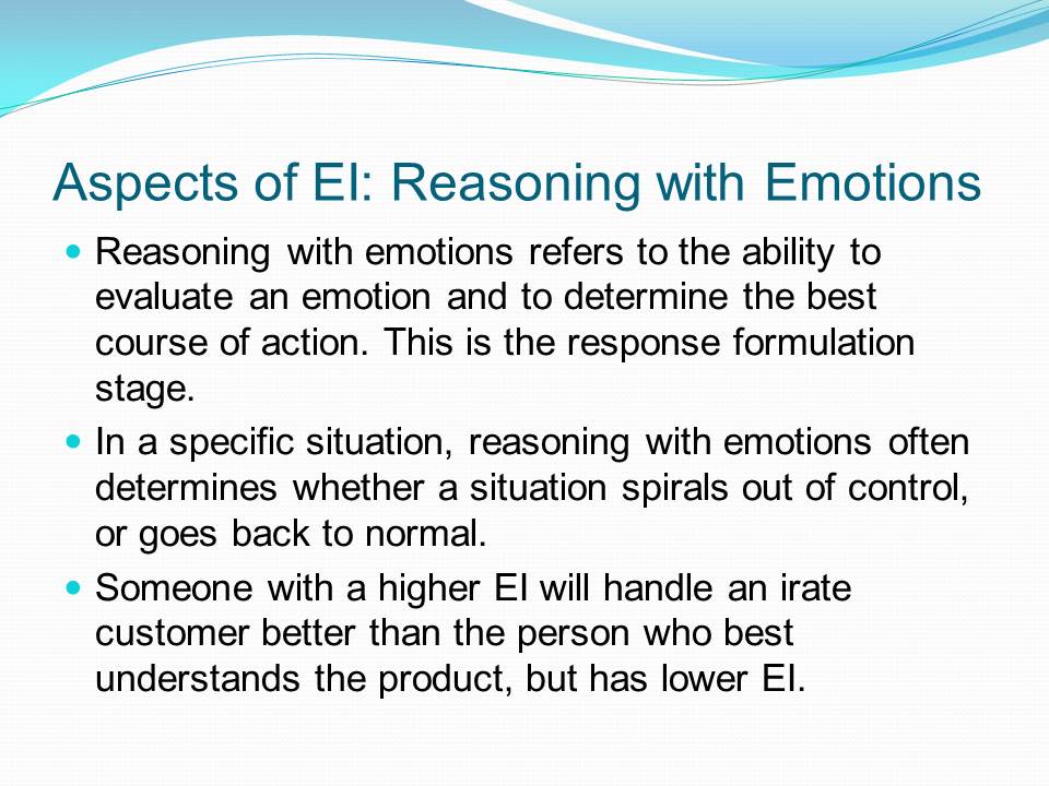 Aspects of EI: Reasoning with Emotions