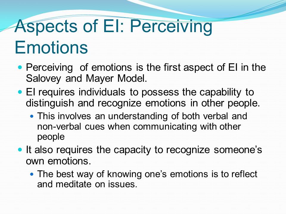 Aspects of EI: Perceiving Emotions