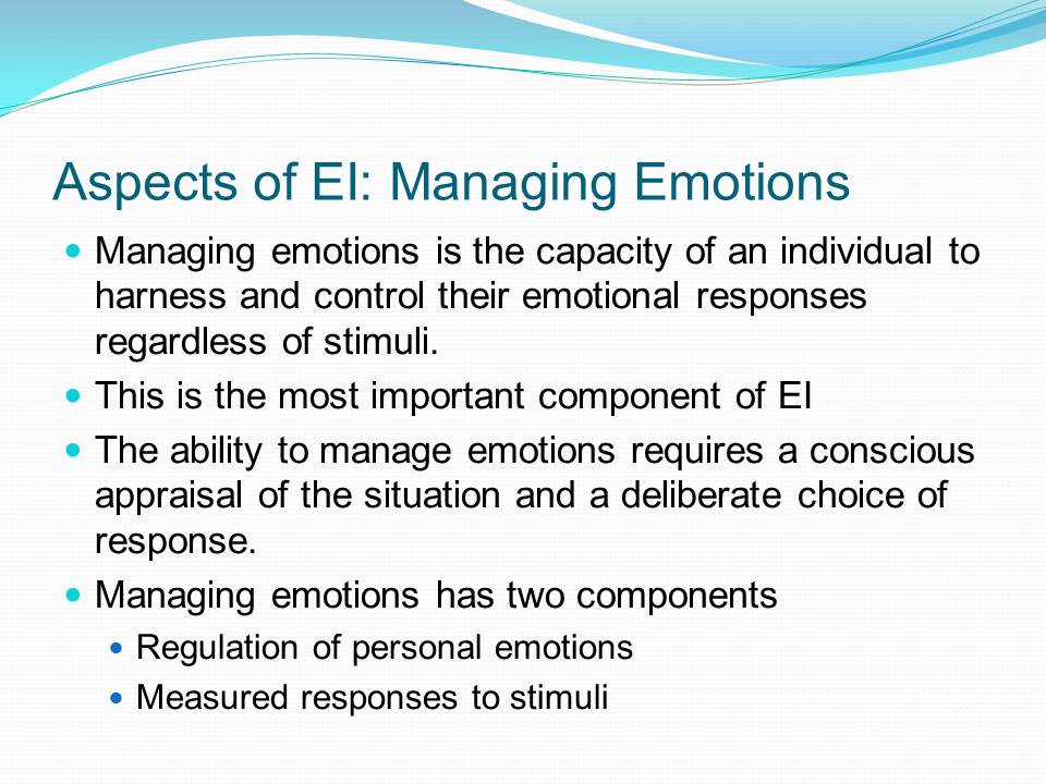 Aspects of EI: Managing Emotions