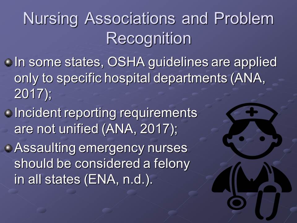 Nursing Associations and Problem Recognition