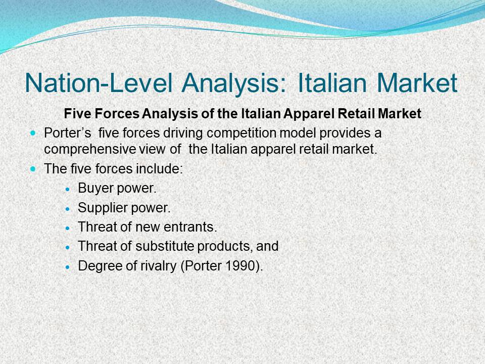 Five Forces Analysis of the Italian Apparel Retail Market
