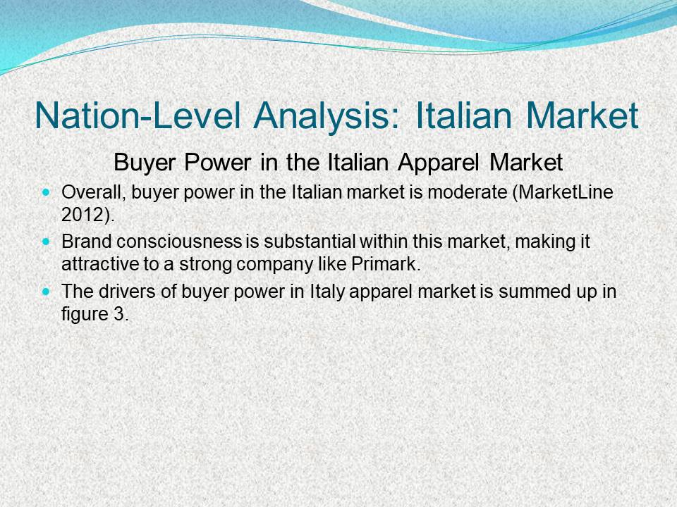 Buyer Power in the Italian Apparel Market