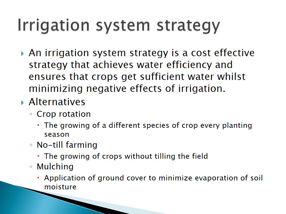 Irrigation System Strategy