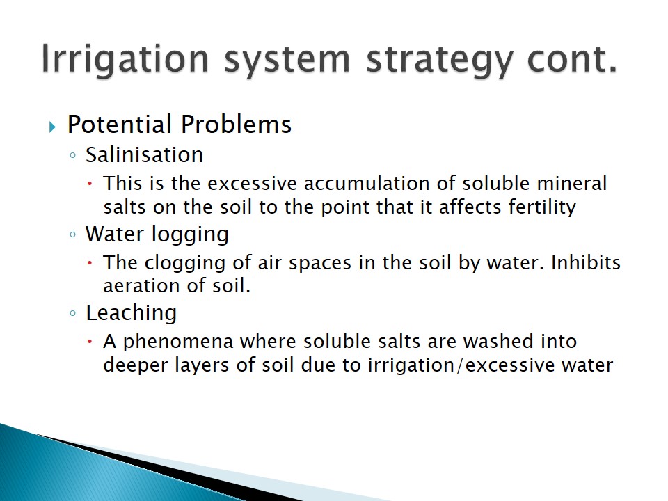 Irrigation System Strategy