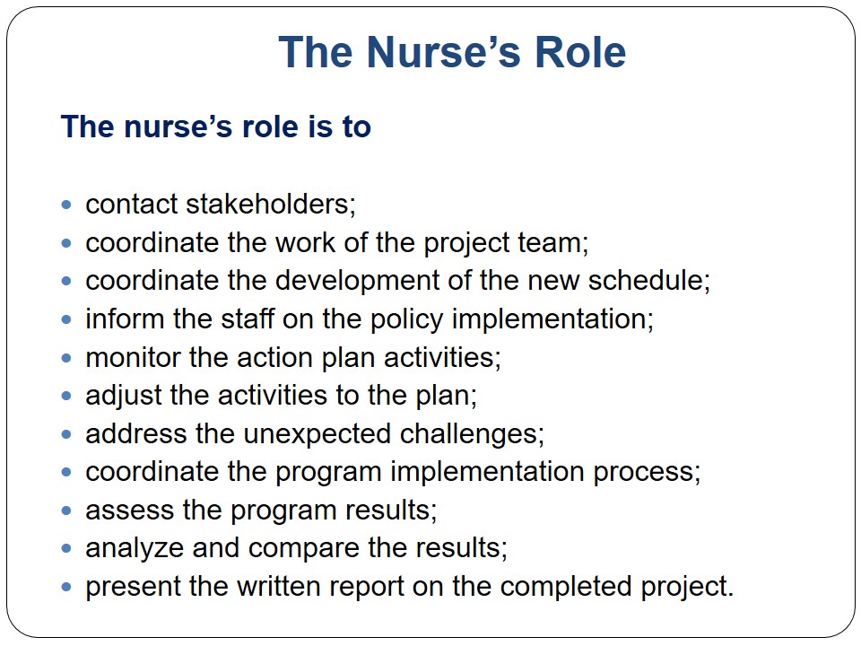 The Nurse’s Role