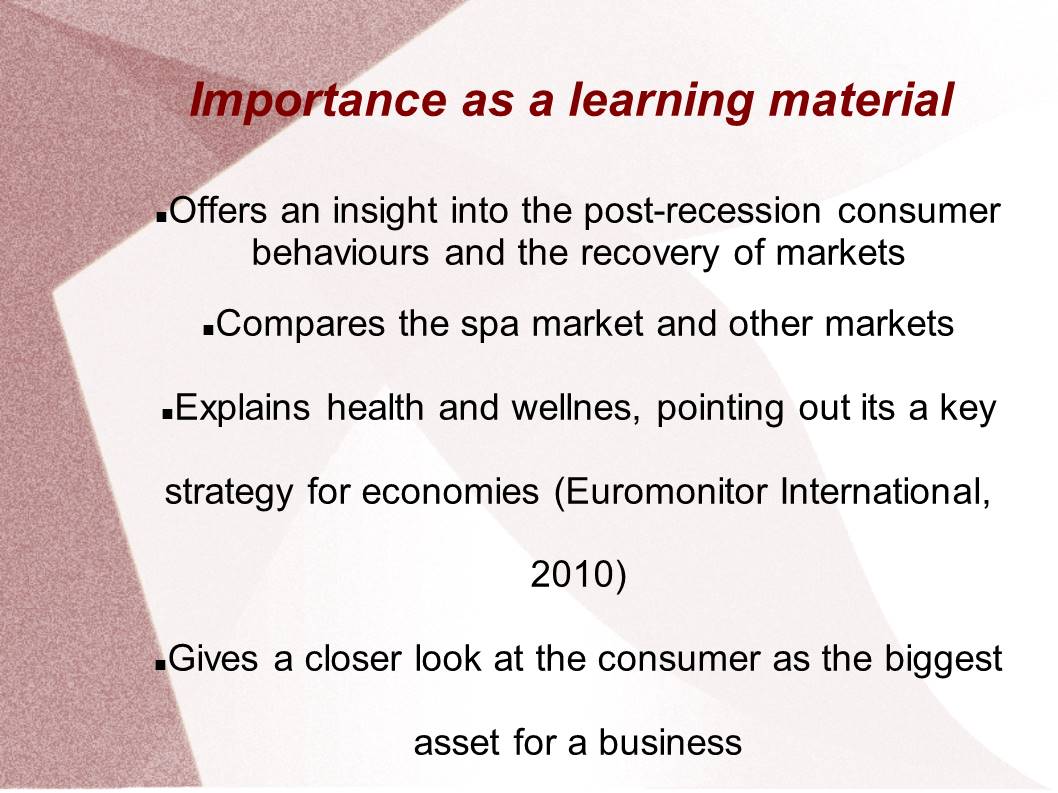 Importance as a learning material