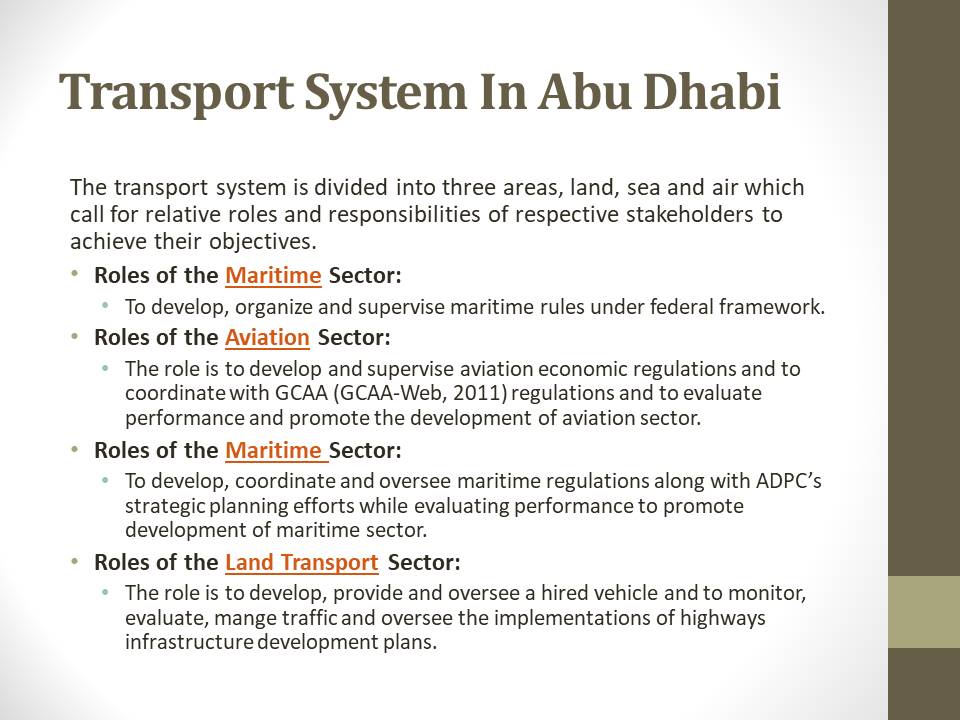 Transport System In Abu Dhabi