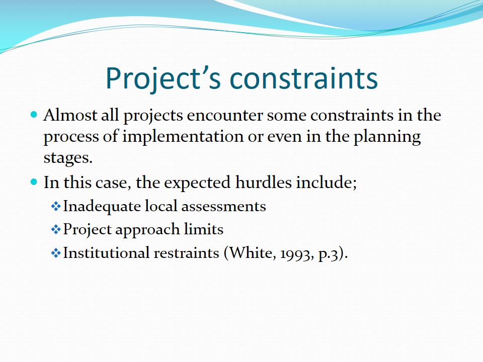 Project’s constraints