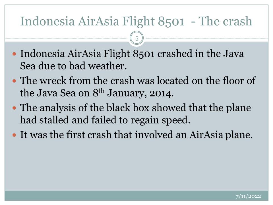 Indonesia AirAsia Flight 8501  - The crash