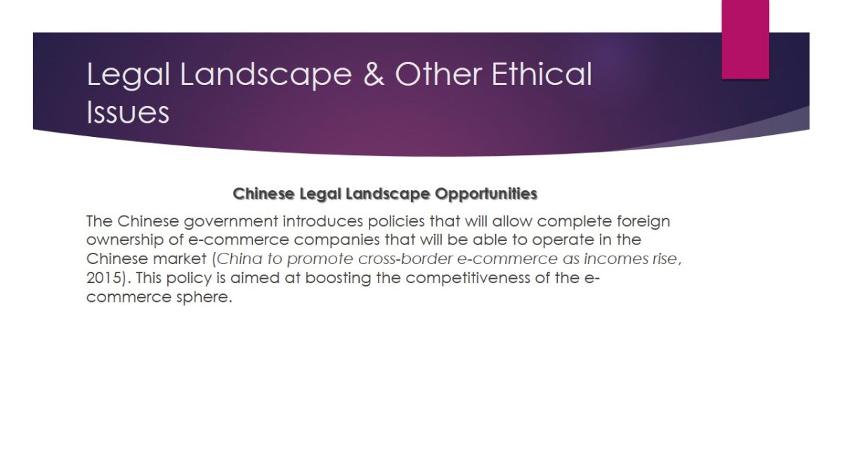 Legal Landscape & Other Ethical Issues