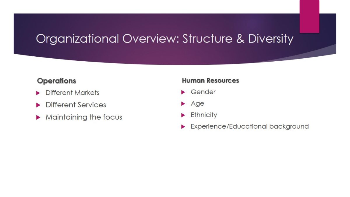 Organizational Overview: Structure & Diversity