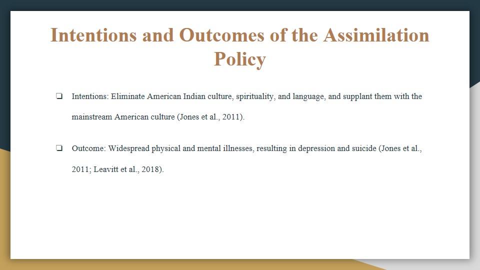 Intentions and Outcomes of the Assimilation Policy