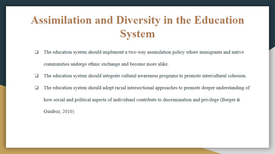 Assimilation and Diversity in the Education System