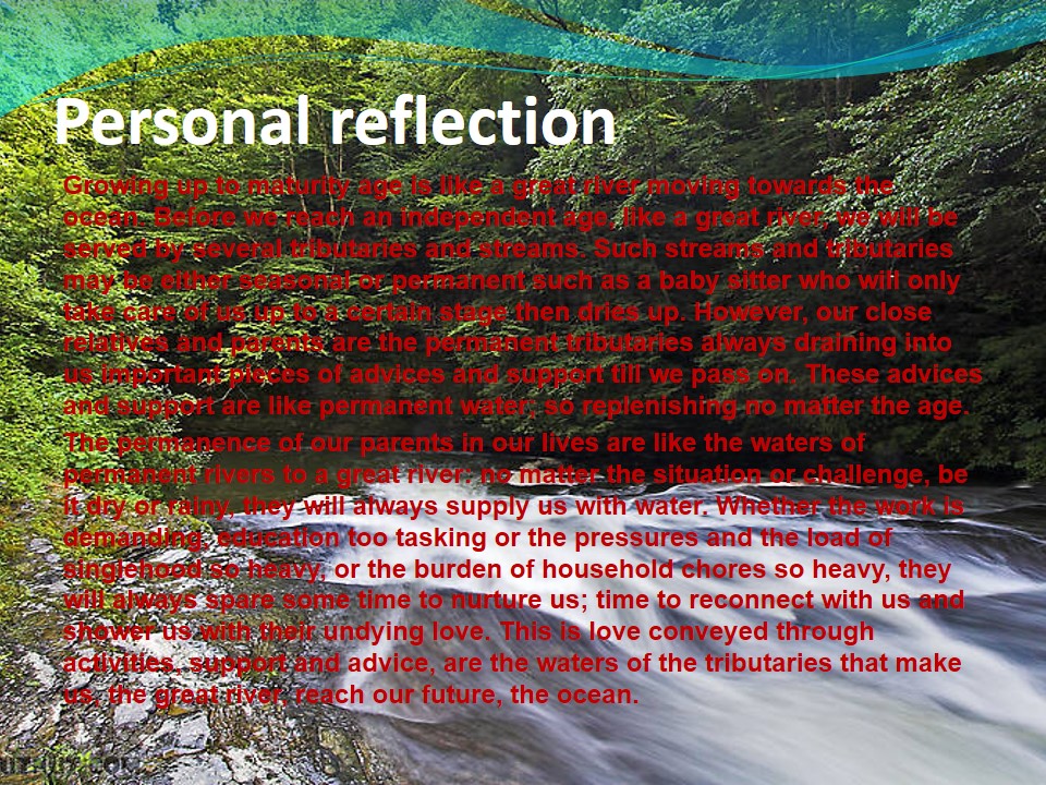 Personal reflection
