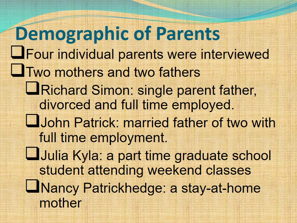 Demographic of Parents
