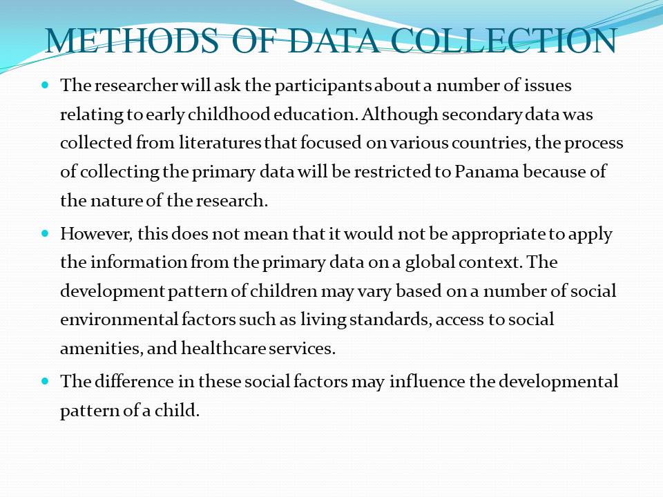 Methods of data collection