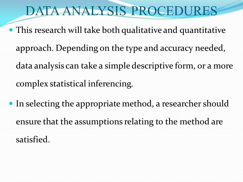 Data analysis procedures