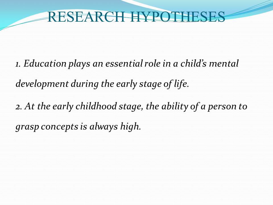 Research hypotheses