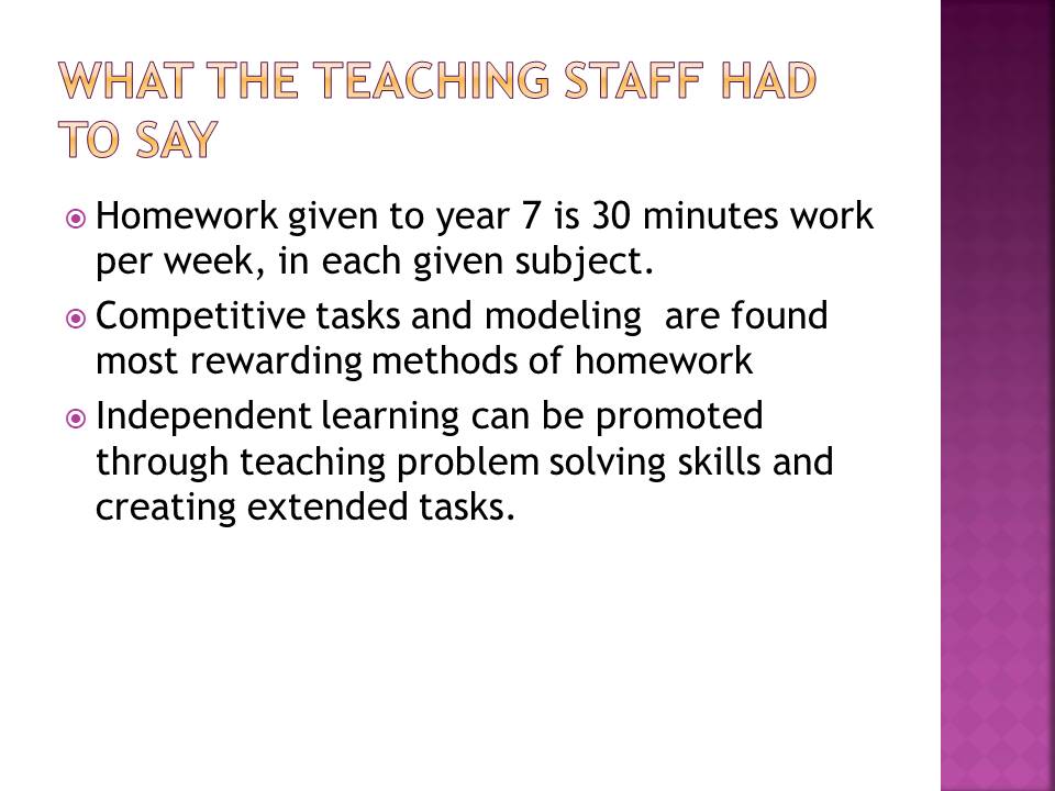 What the teaching staff had to say