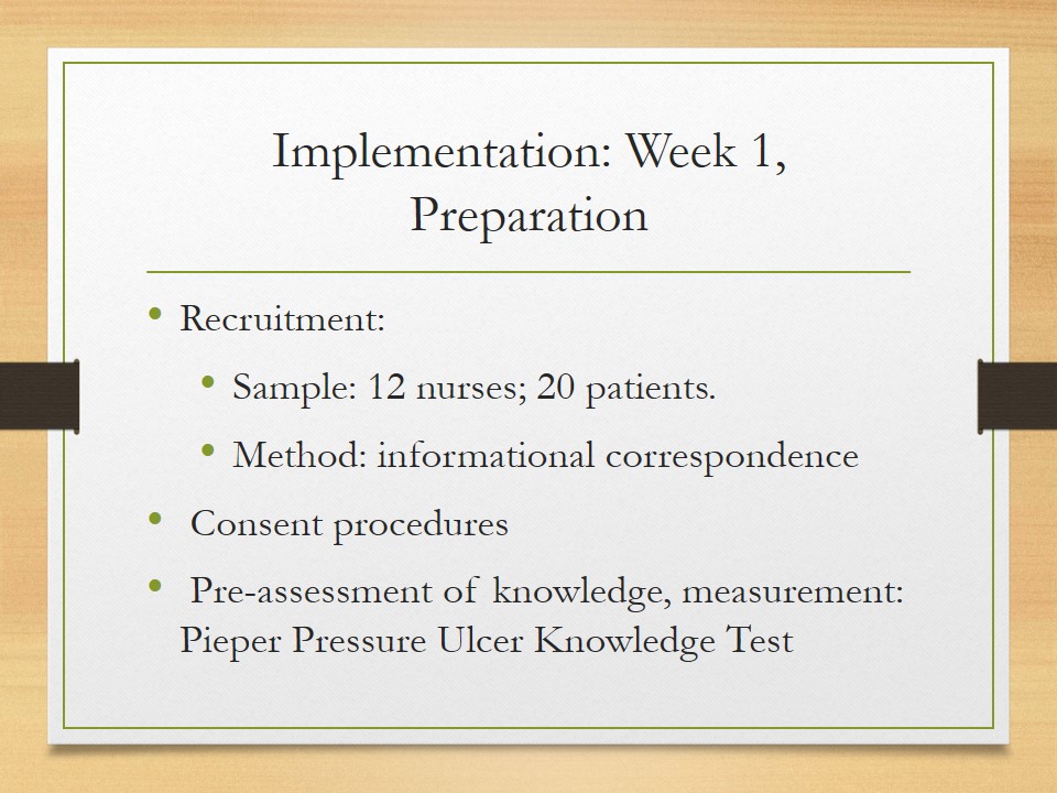Implementation: Week 1, Preparation