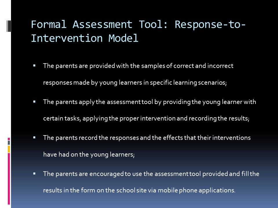 Formal Assessment Tool: Response-to-Intervention Model