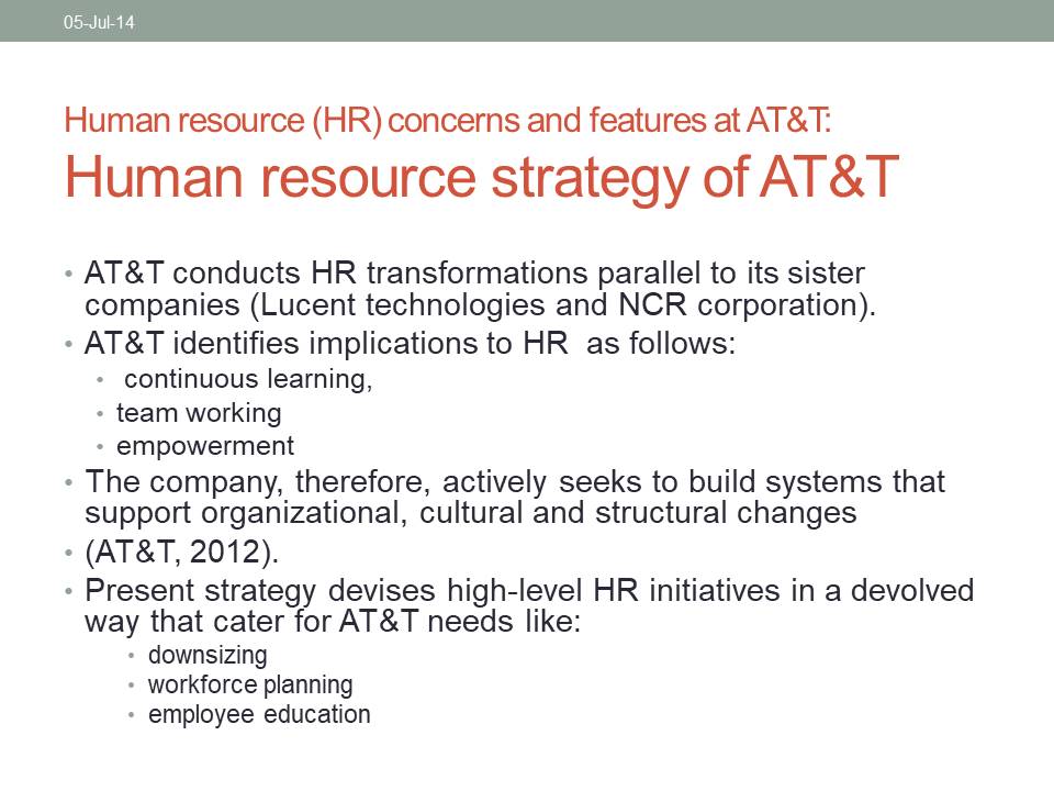 Human resource strategy of AT&T
