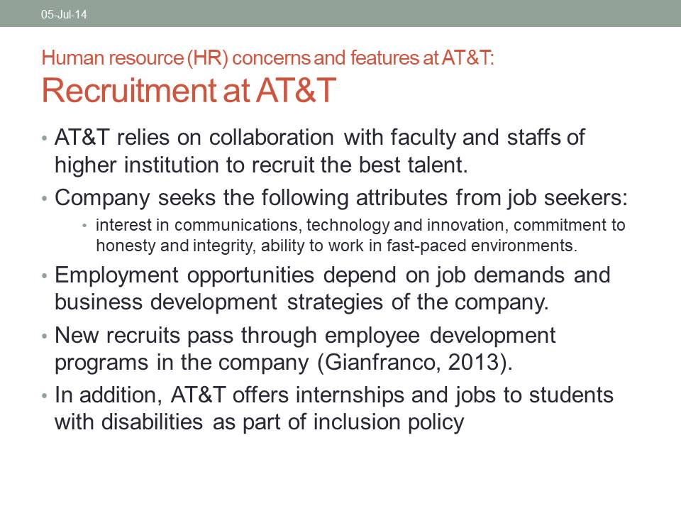Recruitment at AT&T