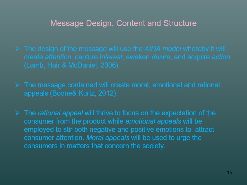 Message Design, Content and Structure