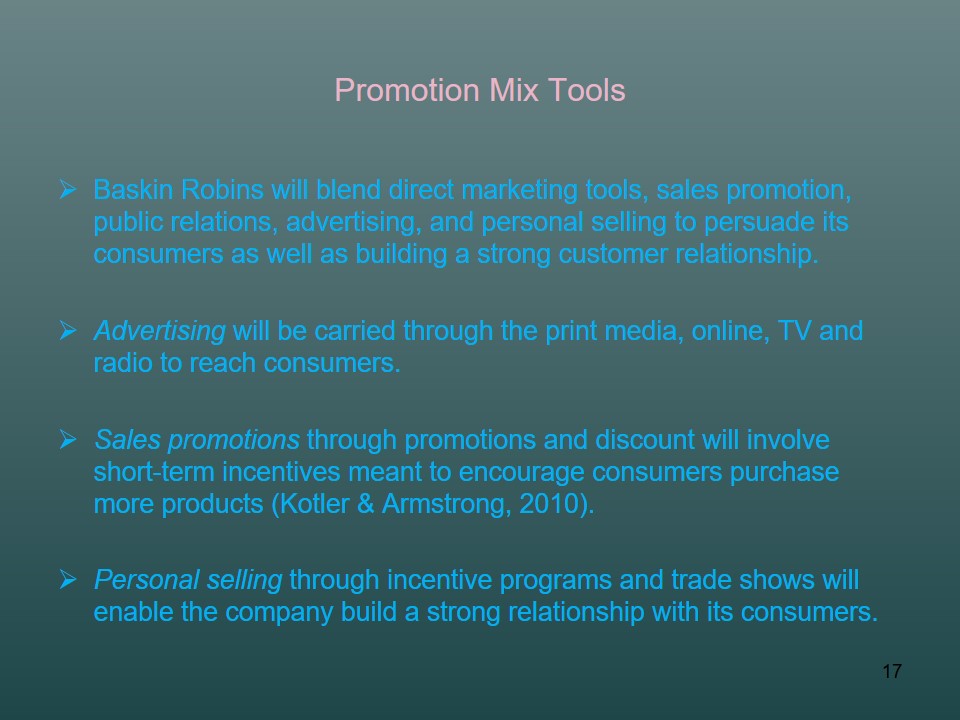 Promotion Mix Tools