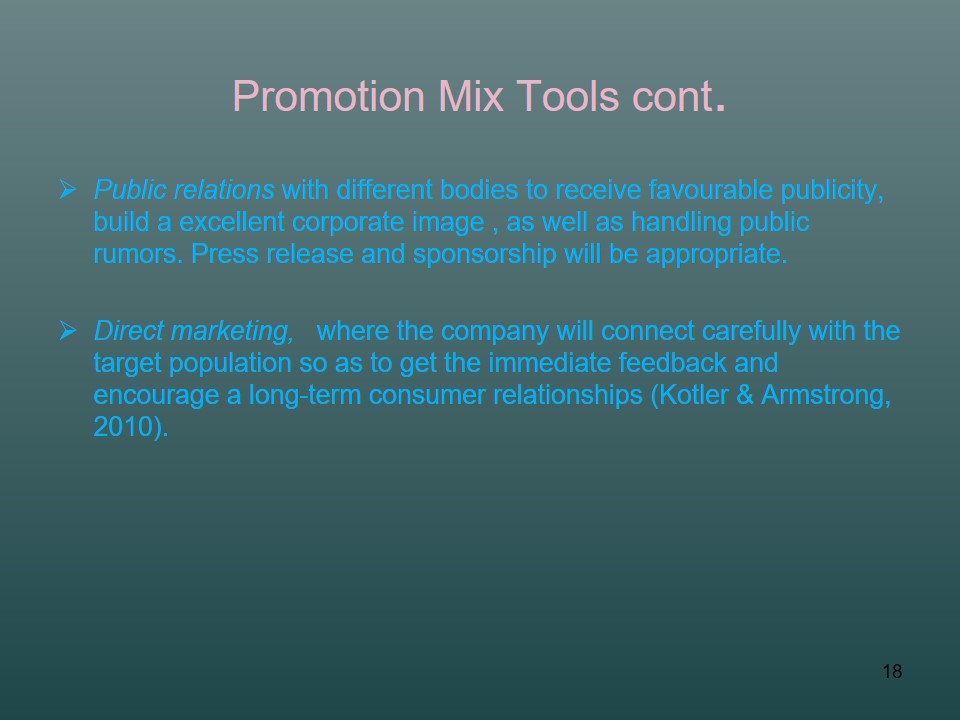 Promotion Mix Tools