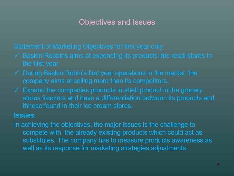 Objectives and Issues