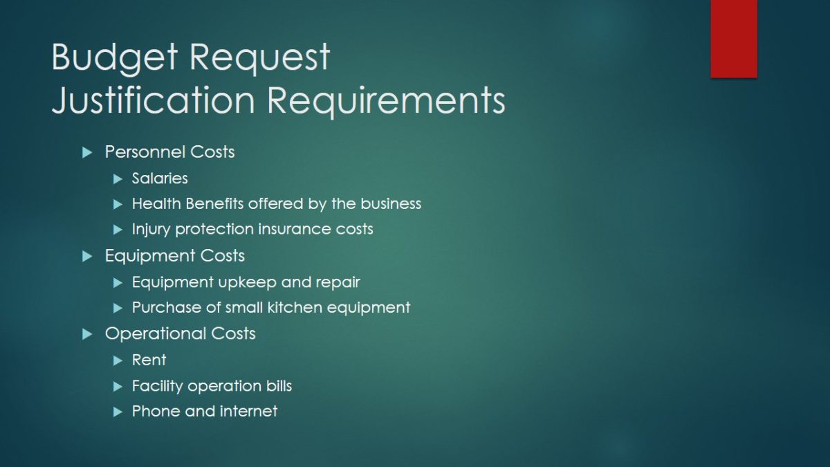 Budget Request Justification Requirements