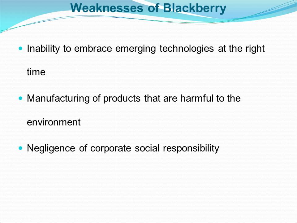 Weaknesses of Blackberry