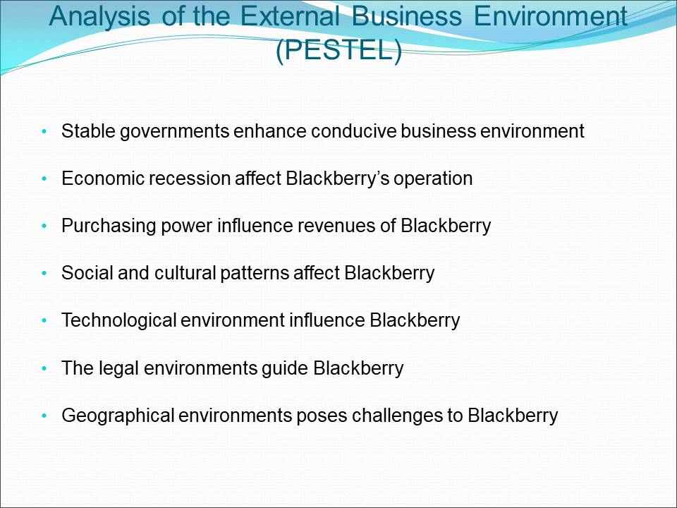 Analysis of the External Business Environment (PESTEL)