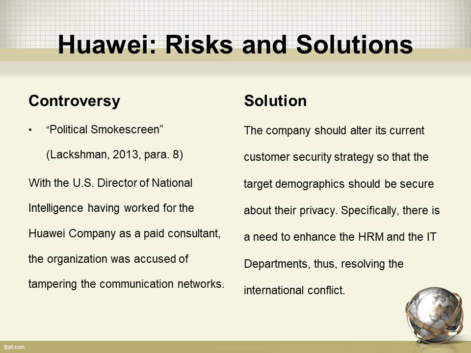 Huawei: Risks and Solutions