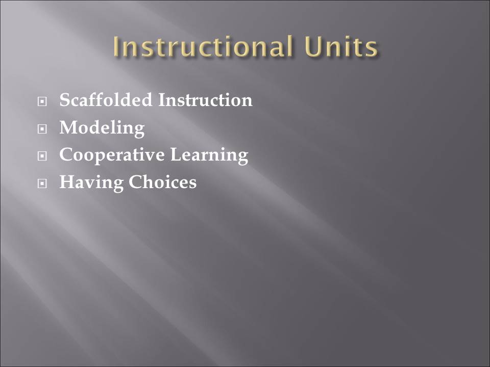 Instructional Units