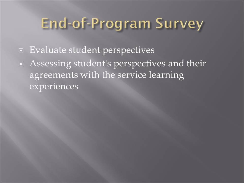 End-of-Program Survey