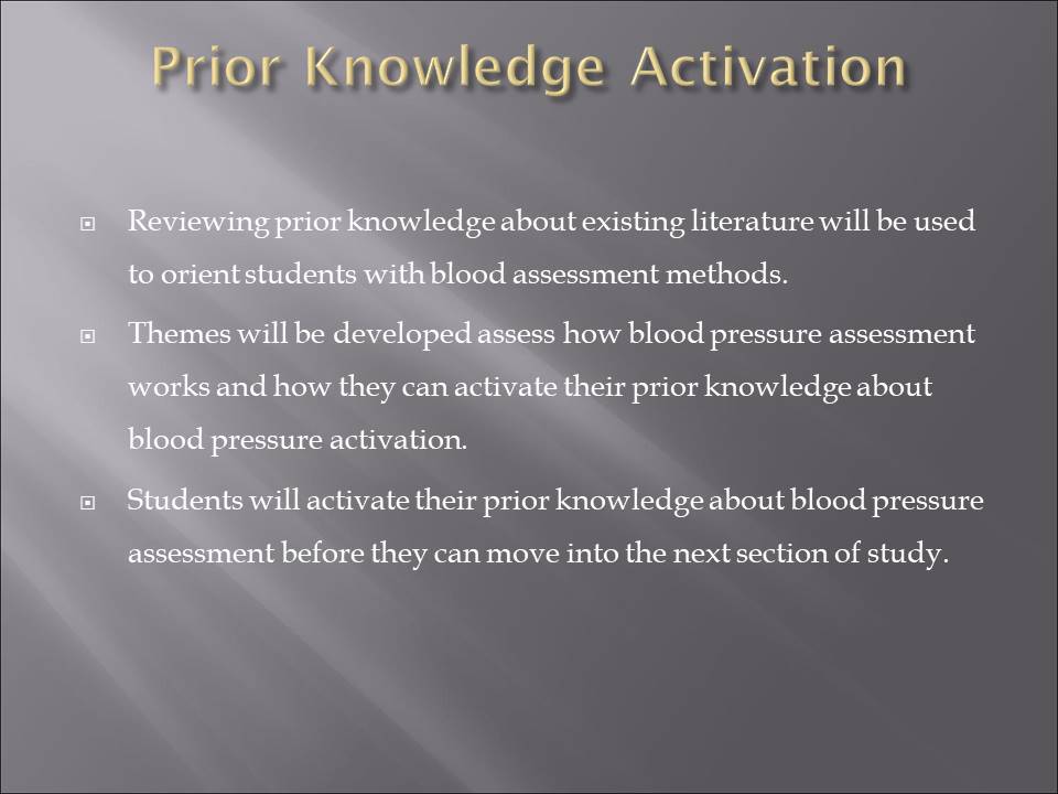Prior Knowledge Activation