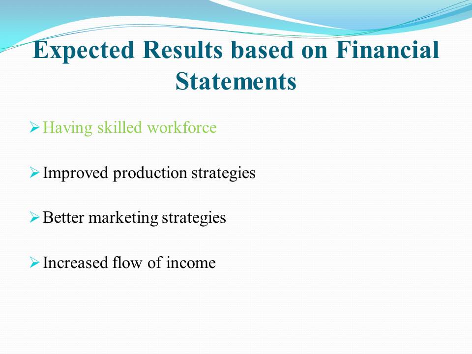 Expected Results based on Financial Statements