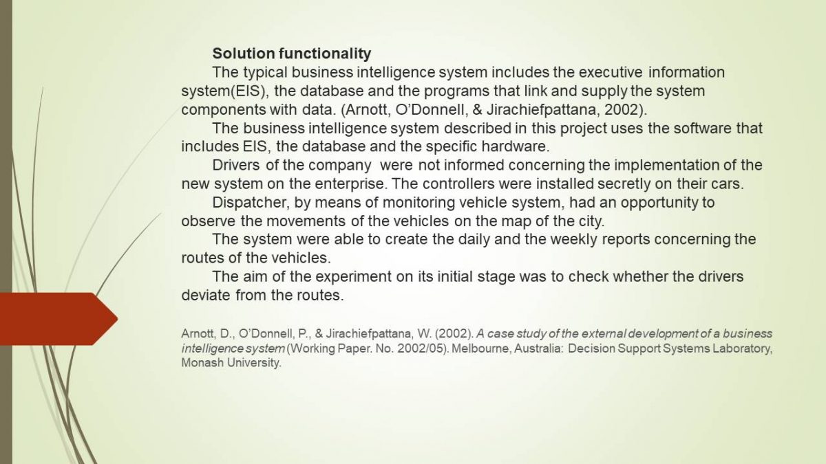 Solution functionality