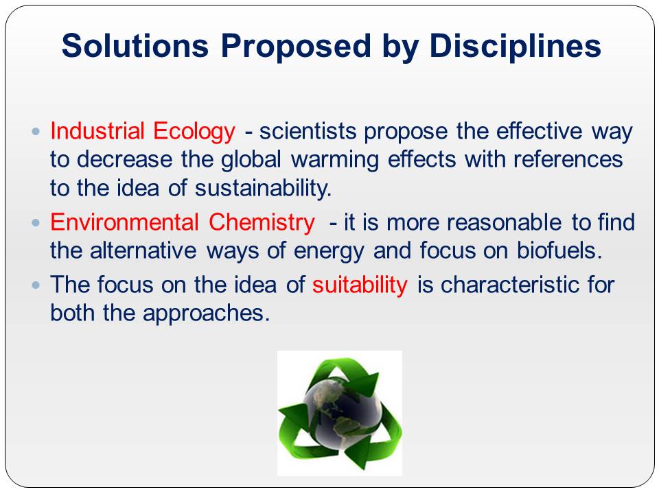 Solutions Proposed by Disciplines