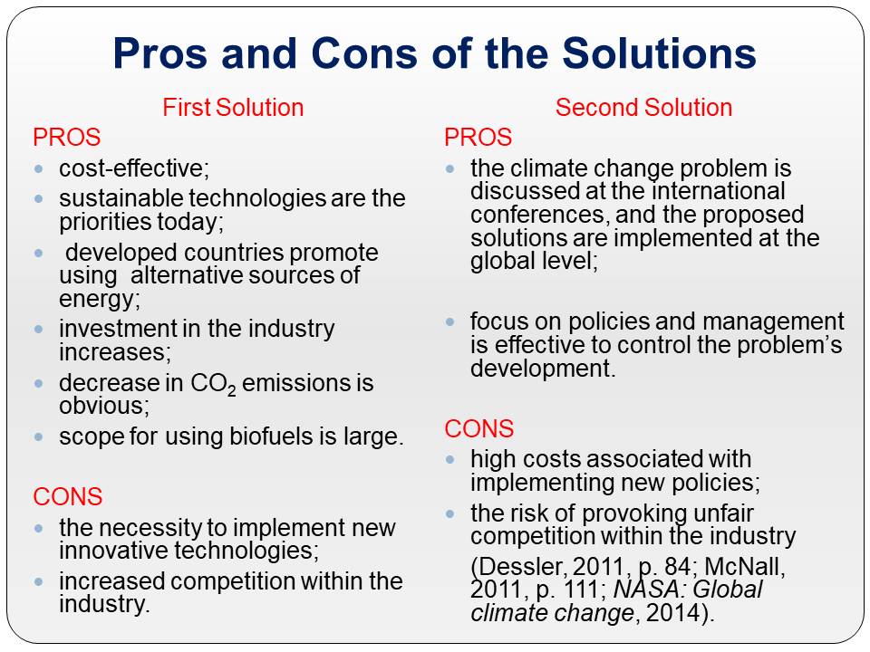 Pros and Cons of the Solutions