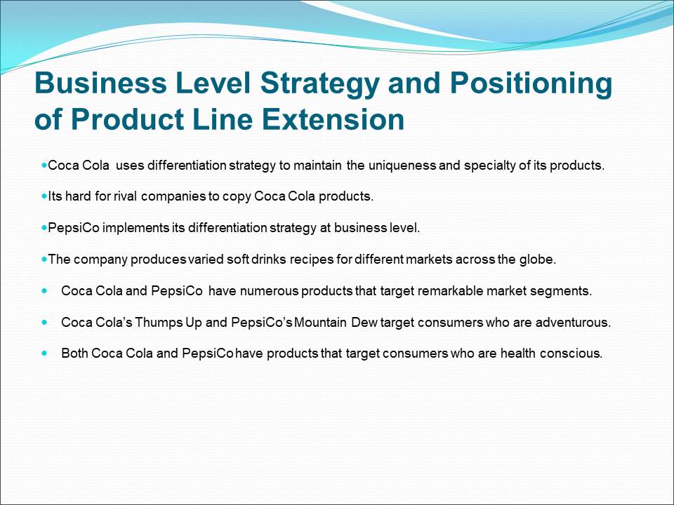Business Level Strategy and Positioning of Product Line Extension